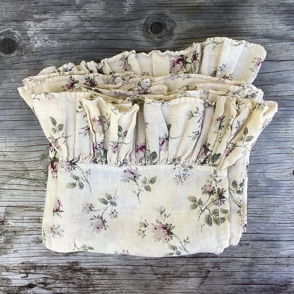 Bella Notte pillow cases STANDARD 100% linen roses 2 SHAMS - Picture 1 of 4